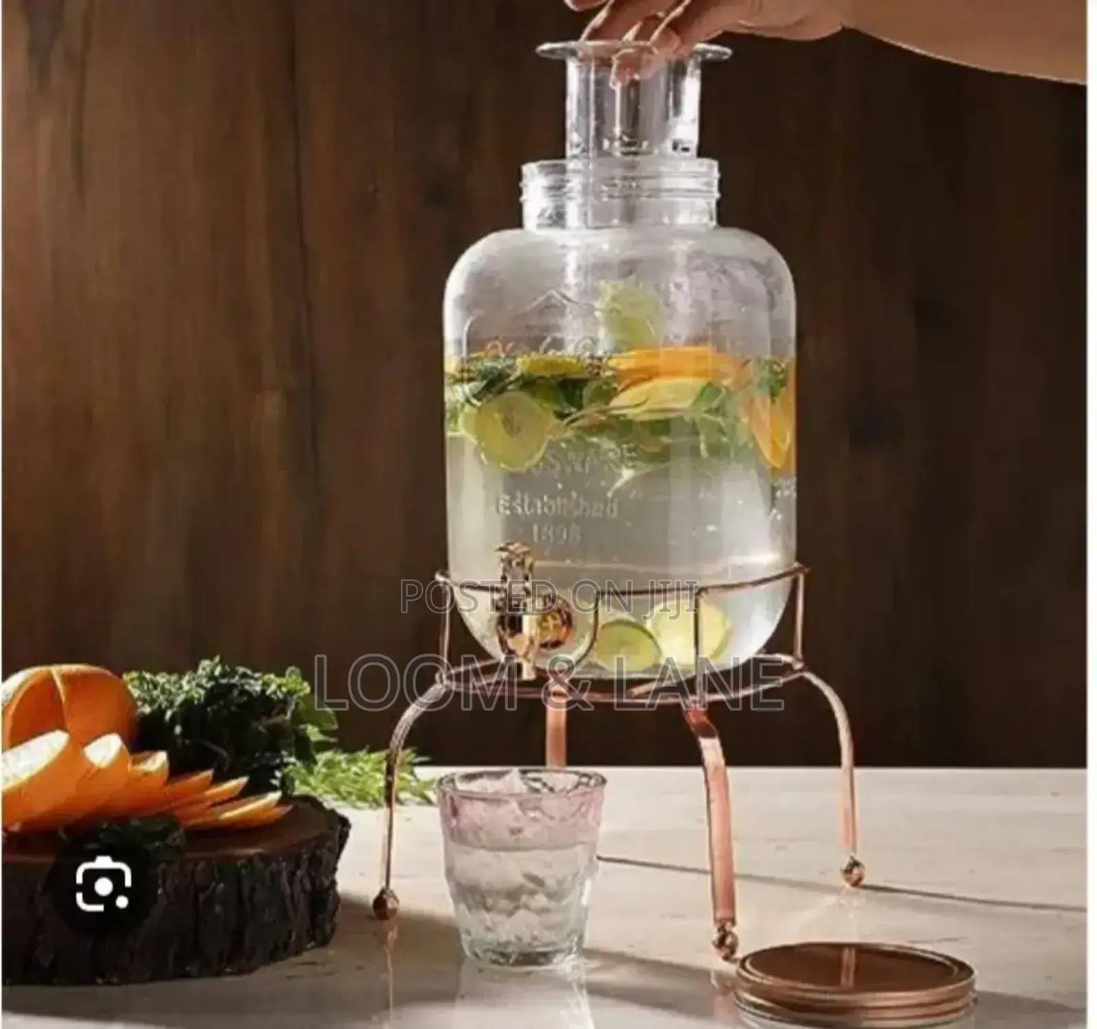 5L Glass Beverage Dispenser With Stand