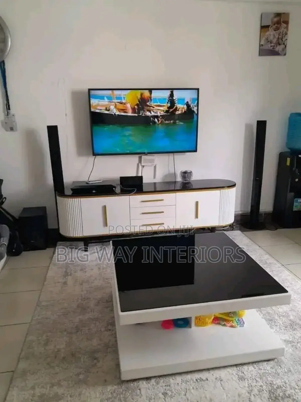 Unique Tv Stand White and Black