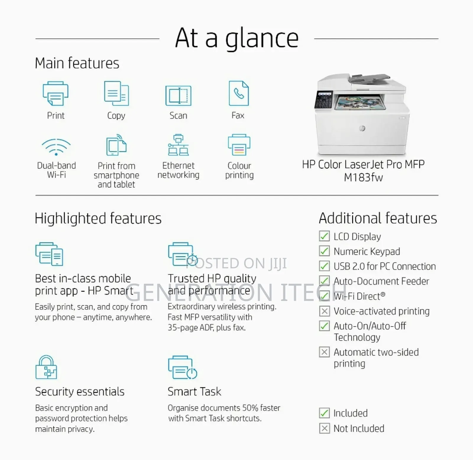 HP Color Laserjet Pro MFP M182n Printer All in One