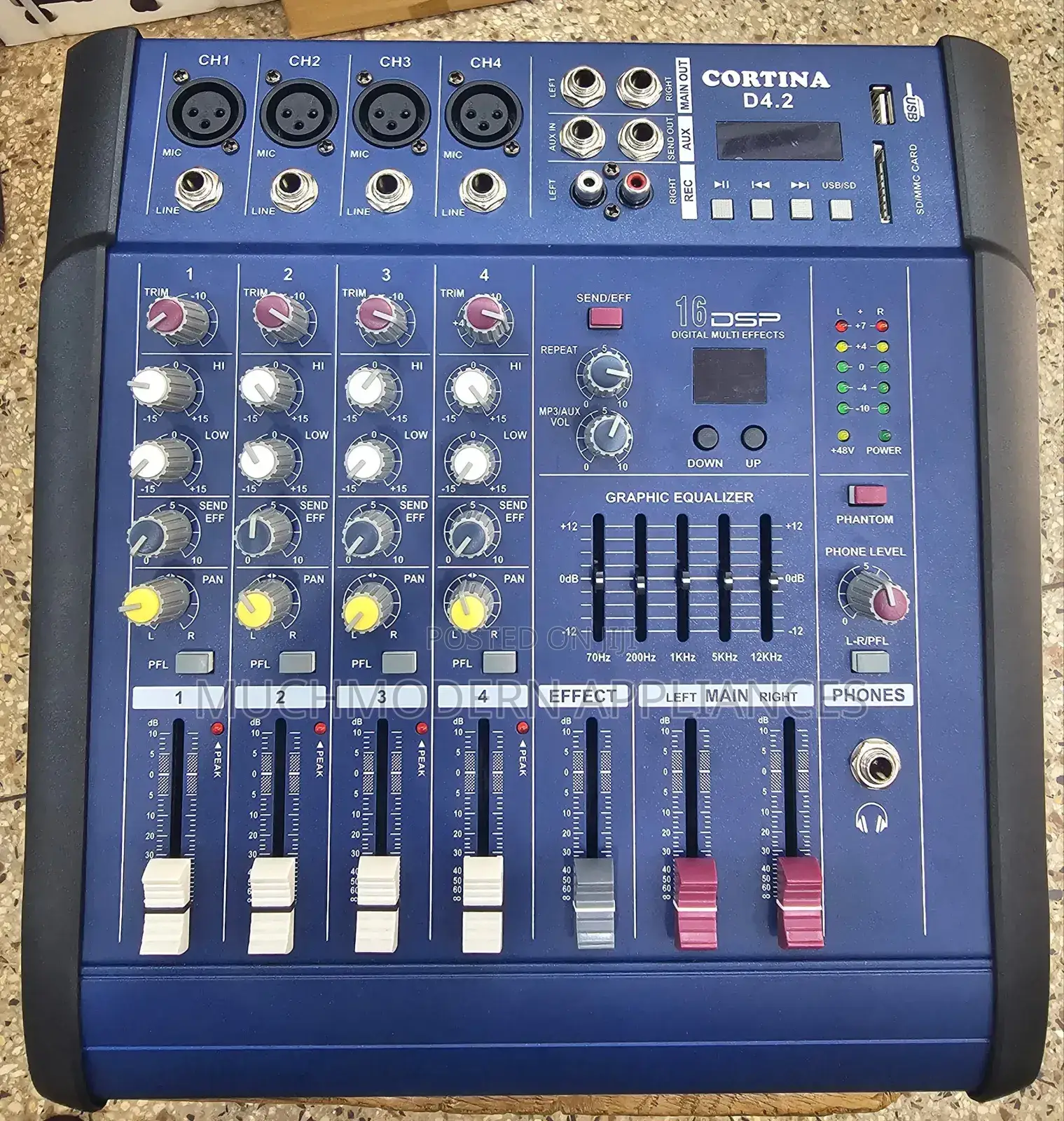 4 Channel Cortina Amplifier Mixer With USB and MMC Slots
