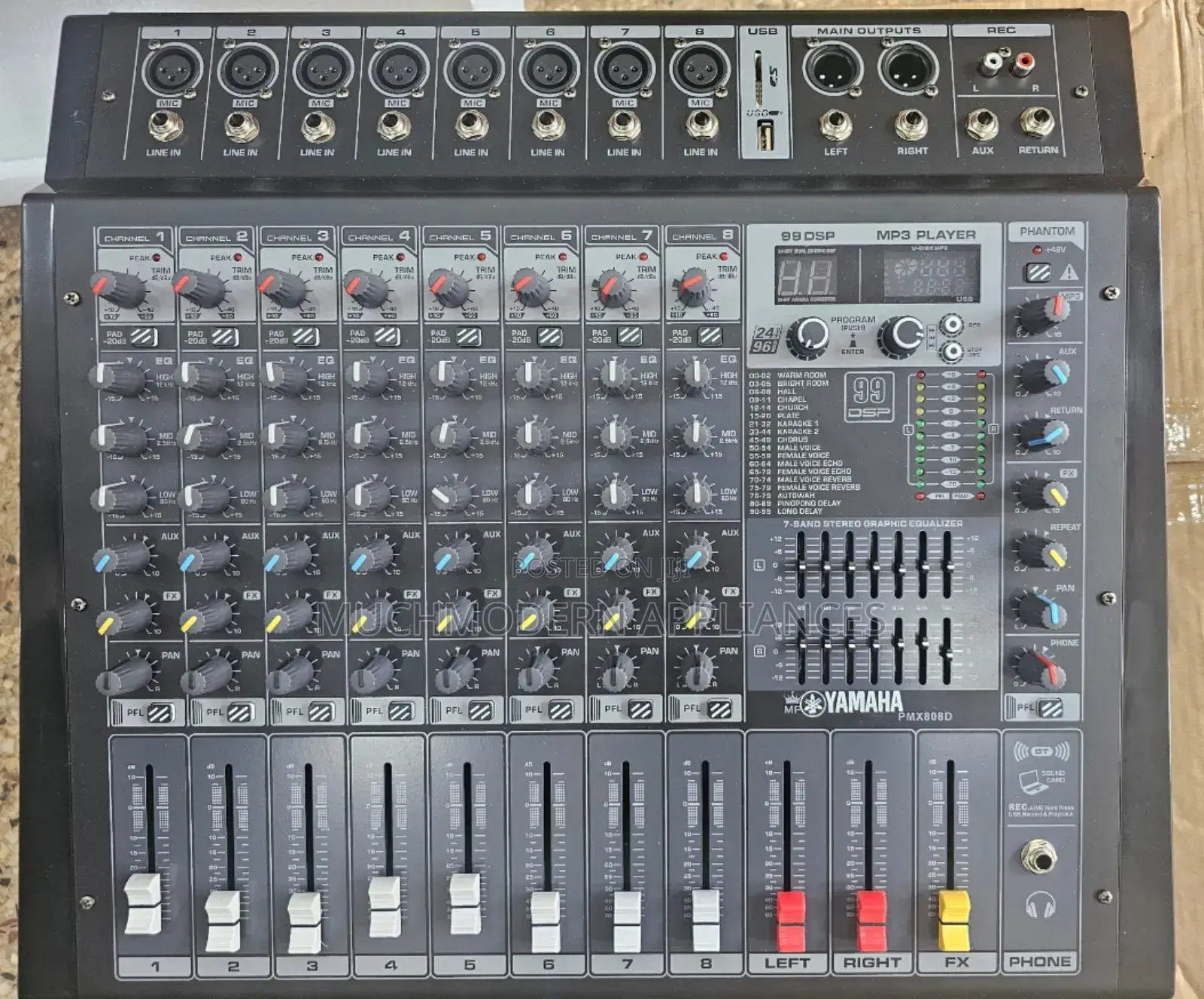 8 Channel Yamaha Amplifier Mixer With USB and MMC Slots