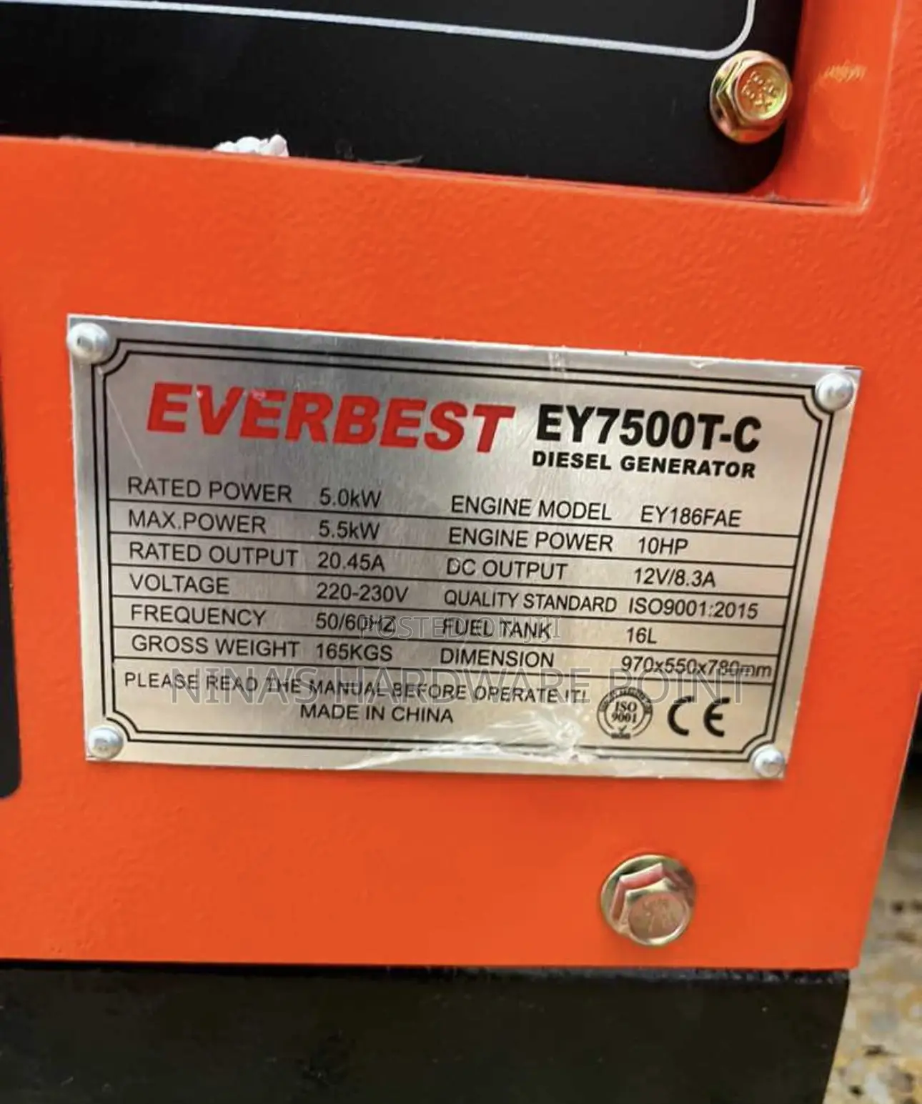 Diesel Generator Everbest / EY7500TC