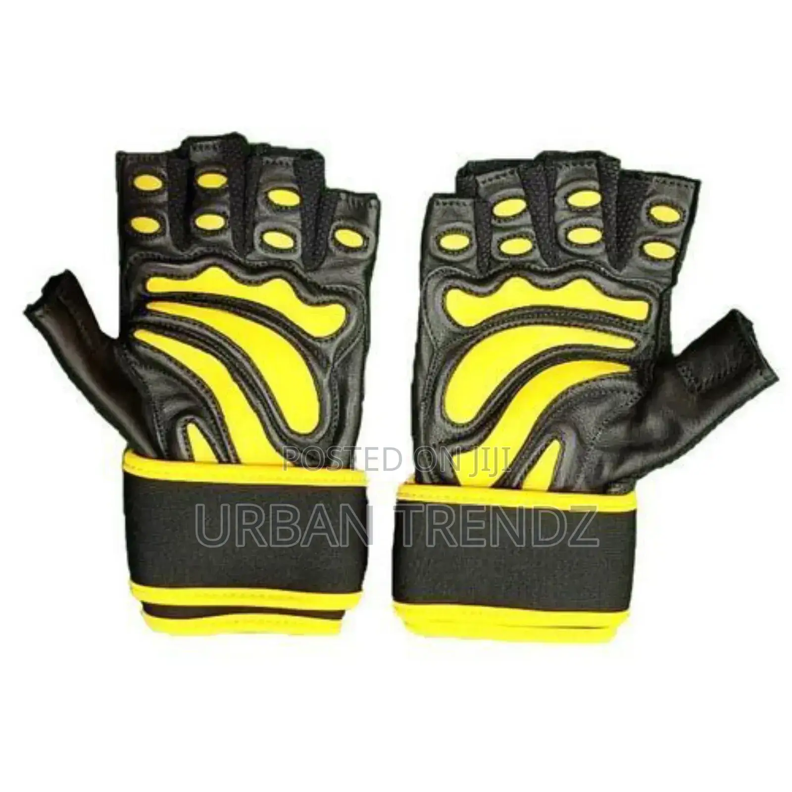 Leather Gym Gloves/Color Varies-Yellow/Black
