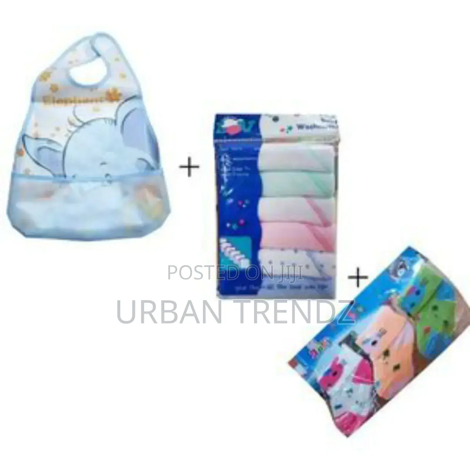 6 Baby Wash Cloths,3pairs Socks and 1 Plastic Bib/Colorvary