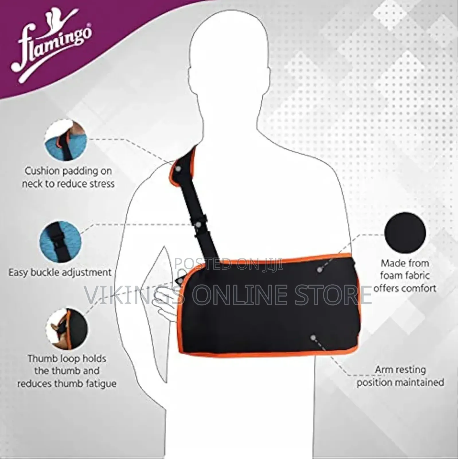 Flamingo Arm Sling Comfortable Velcro for Shoulder Arm