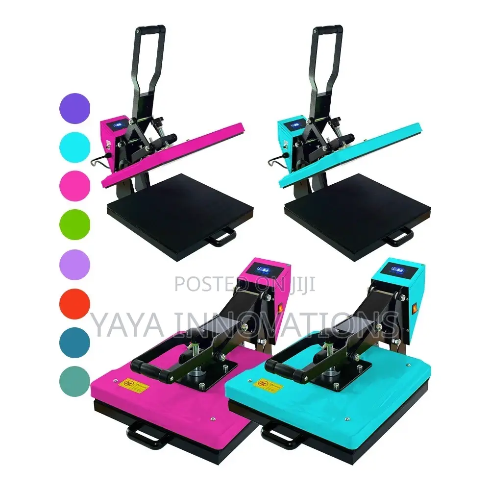 Flatbed Heat Press Machine Super 3838 T-Shirt Branding Black
