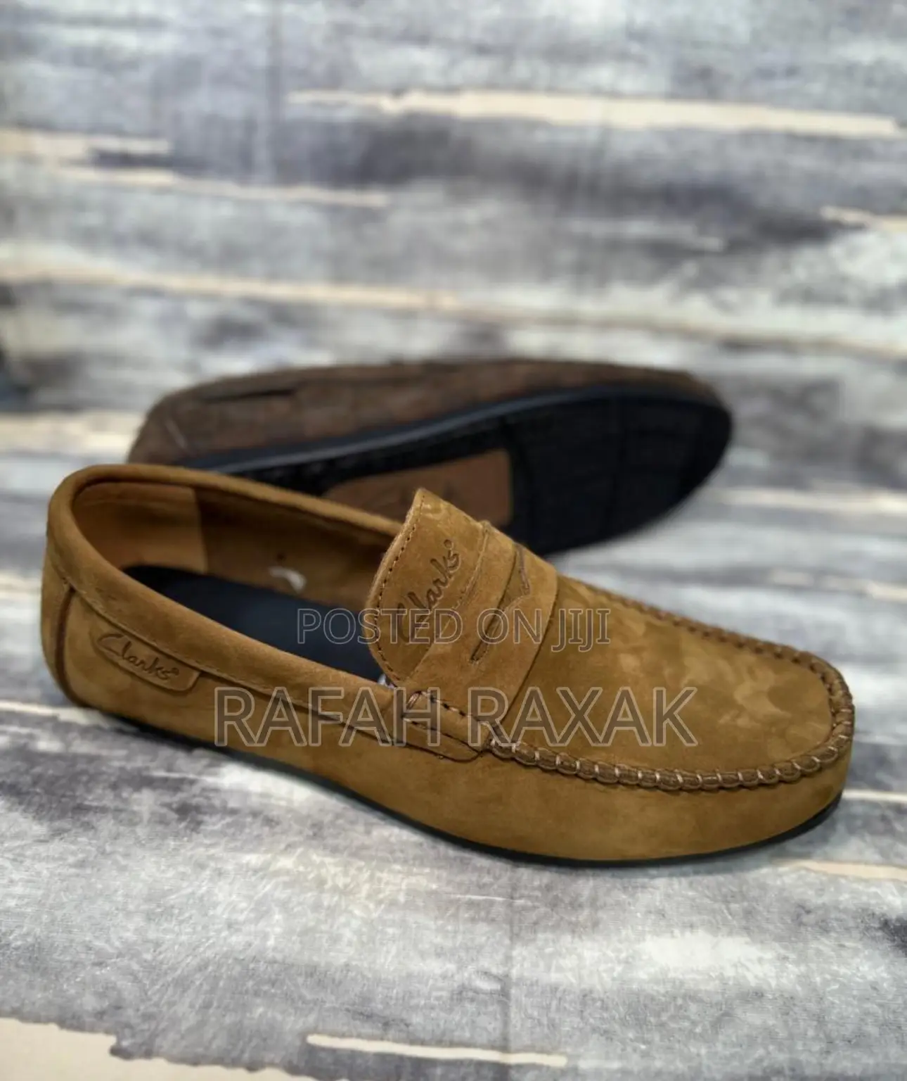 Original Brown Clarks Smart-Casual Flat Sole Moccasin