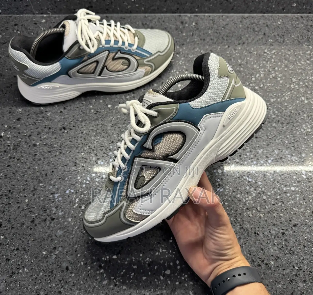 Original Dior B30 White Beige Blue Olive Casual Sneakers