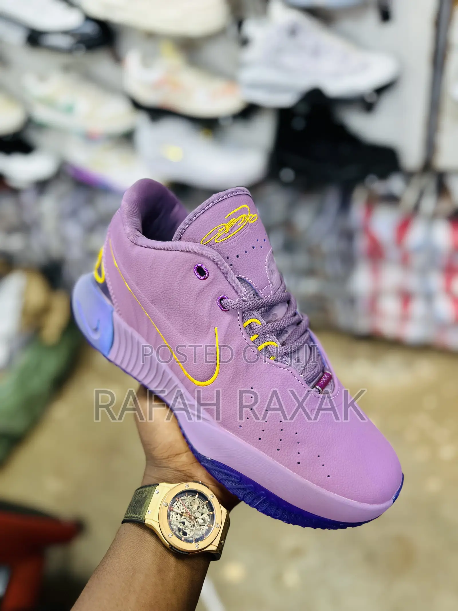 Original Purple Rain Nike Lebron 21 Leather Basketball Shoes