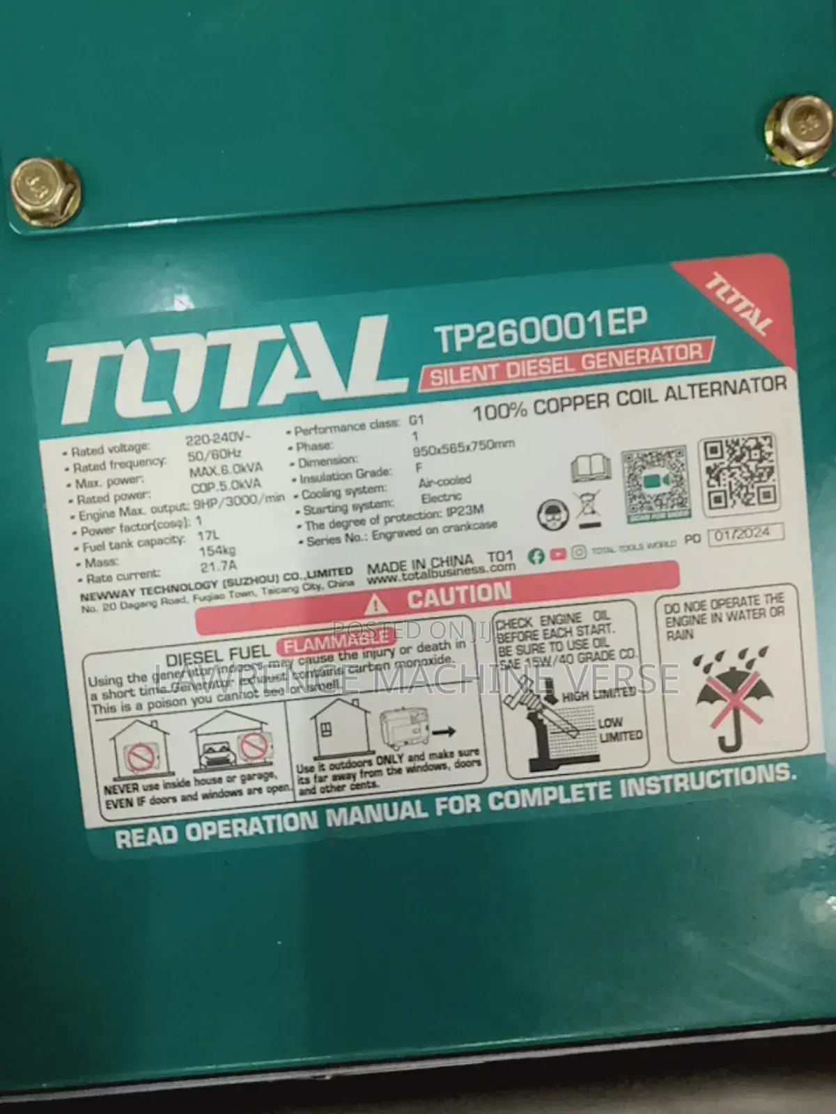 Super Silent Diesel Generator 5500 Watts