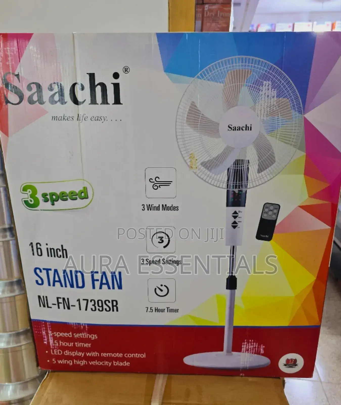 Saachi 16inch Stand Fan With Remote Control