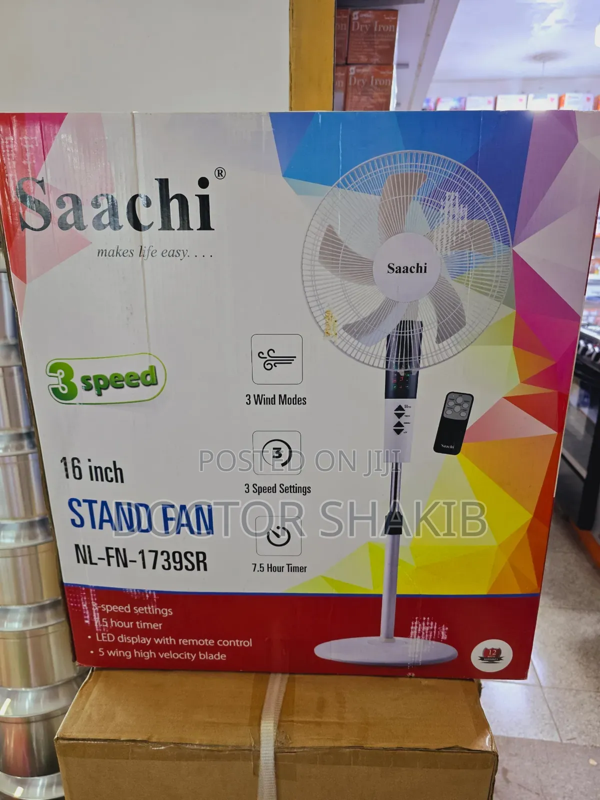 Generic Saachi 3 Speed 16'' Stand Fan
