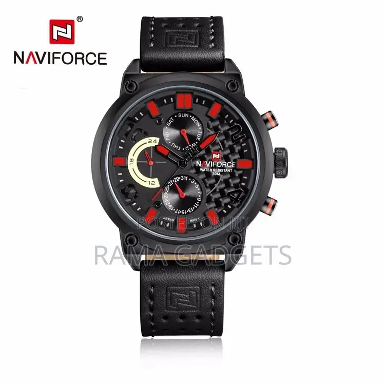 9068 L NAVIFORCE Leather Men's Quartz Watch