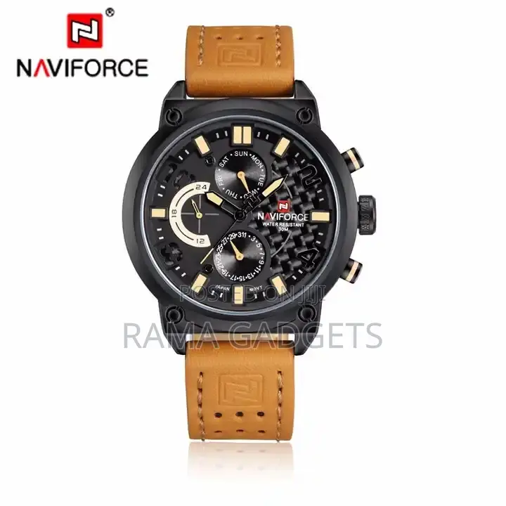 9068 L NAVIFORCE Leather Men's Quartz Watch