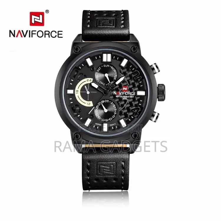 9068 L NAVIFORCE Leather Men's Quartz Watch