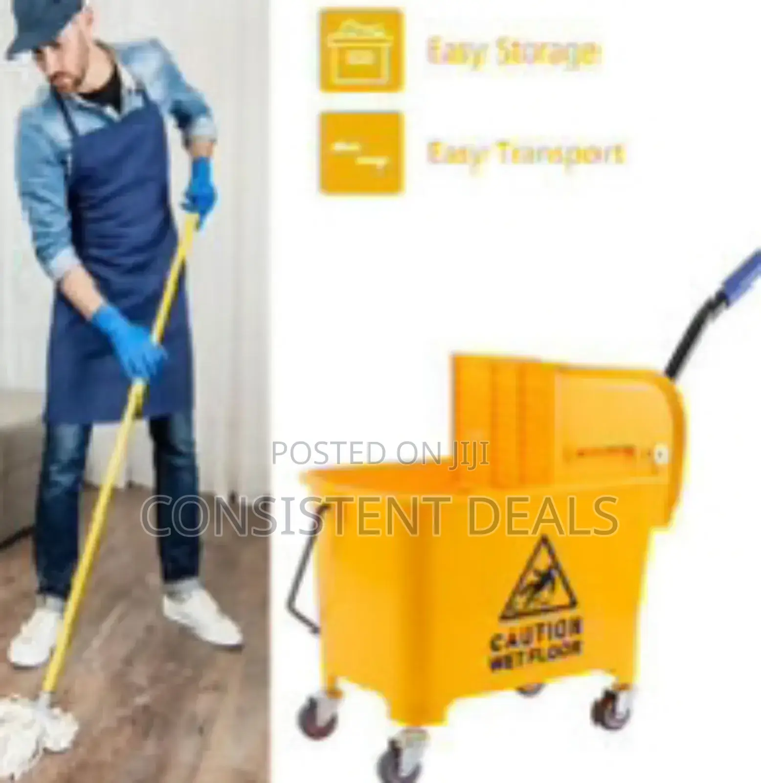 18L Mop Bucket Side Press Wringer Commercial Mop