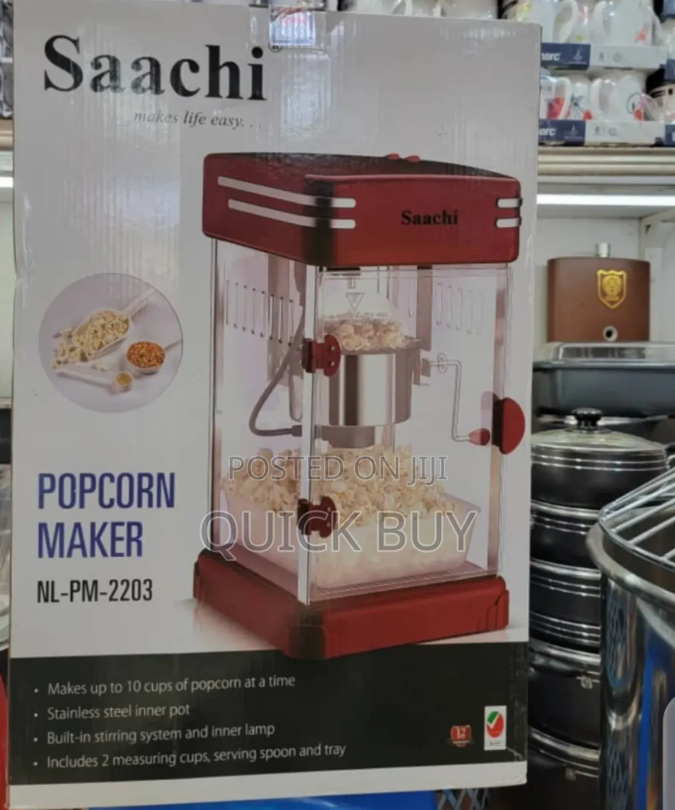 Standard Genuine Saachi Popcorn Maker Oil Free Popcorn