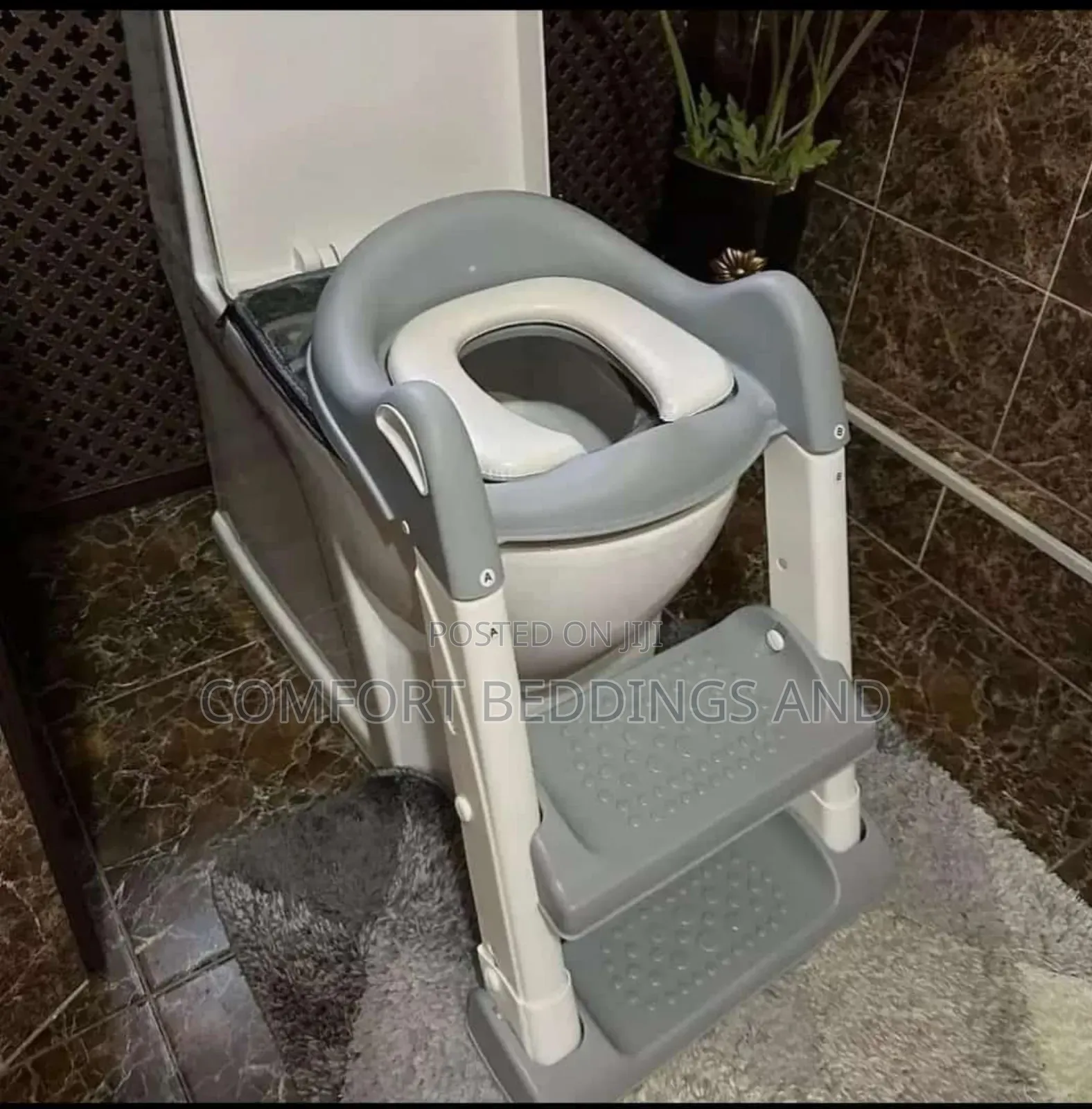 Kids Toilet Trainer Ladder Gray