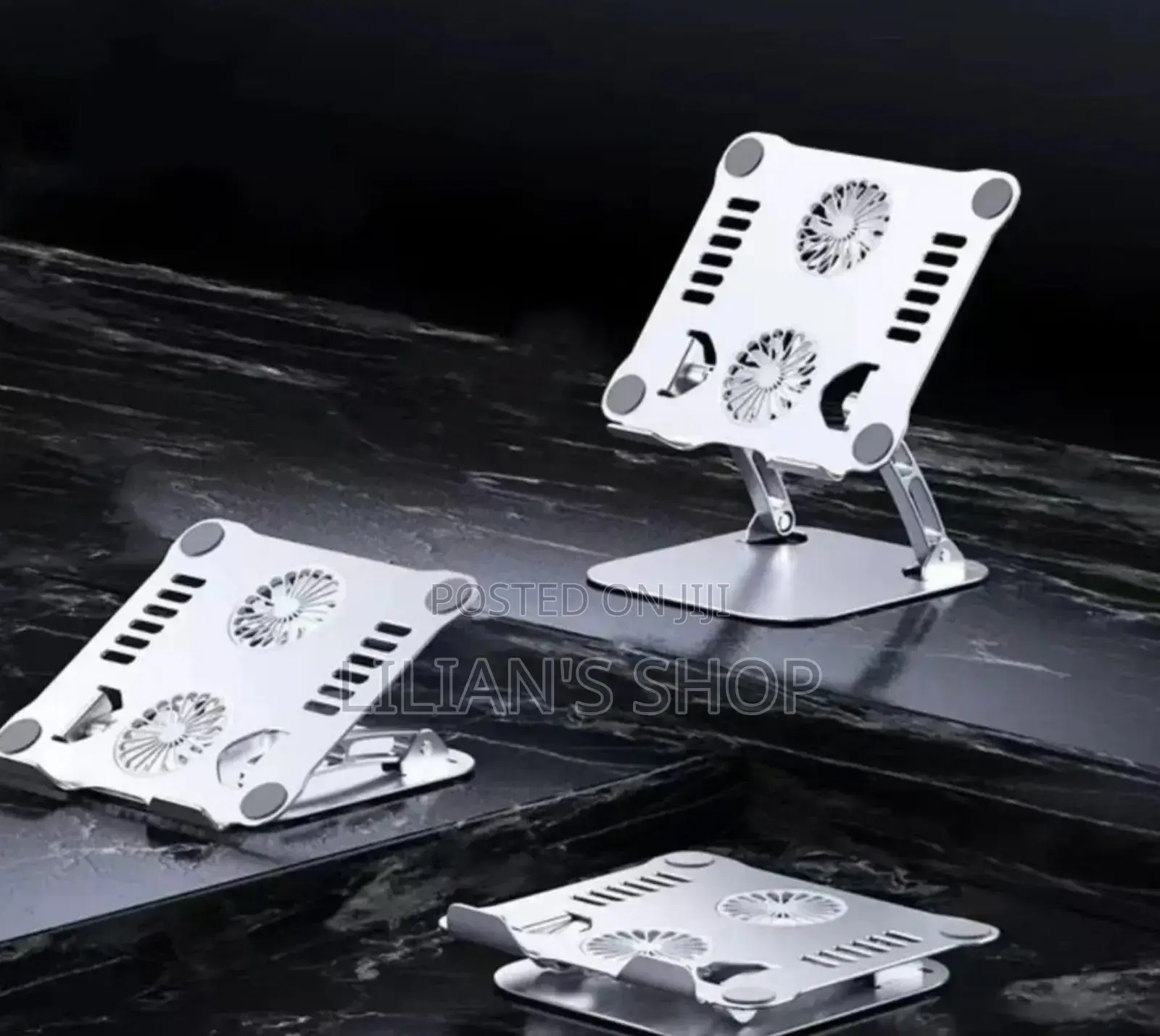 Metallic Laptop/Tablet Stand With Cooling Fan