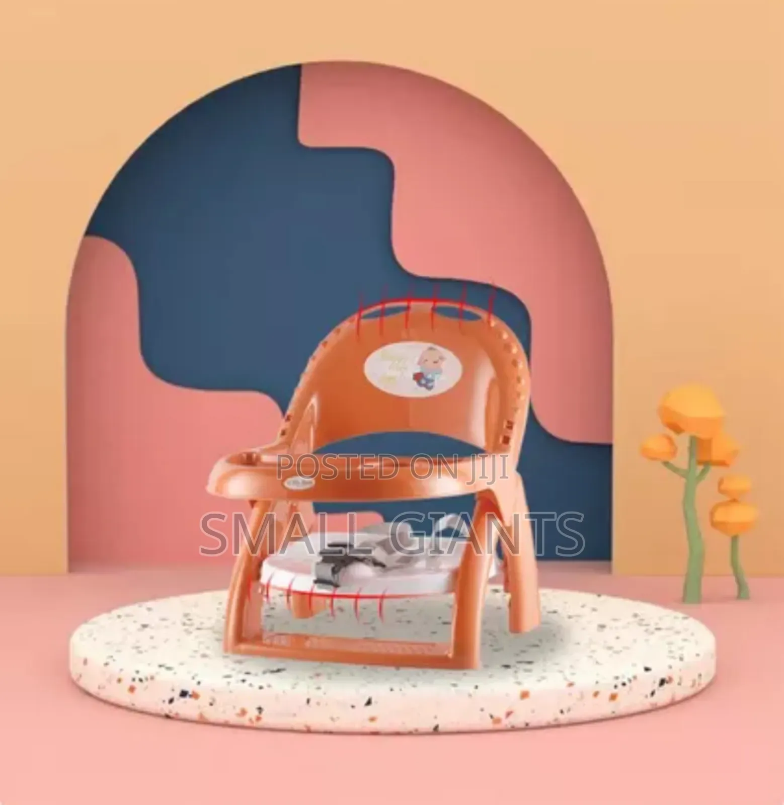 Portable Folding Baby Low Chair With Tray and Wheels