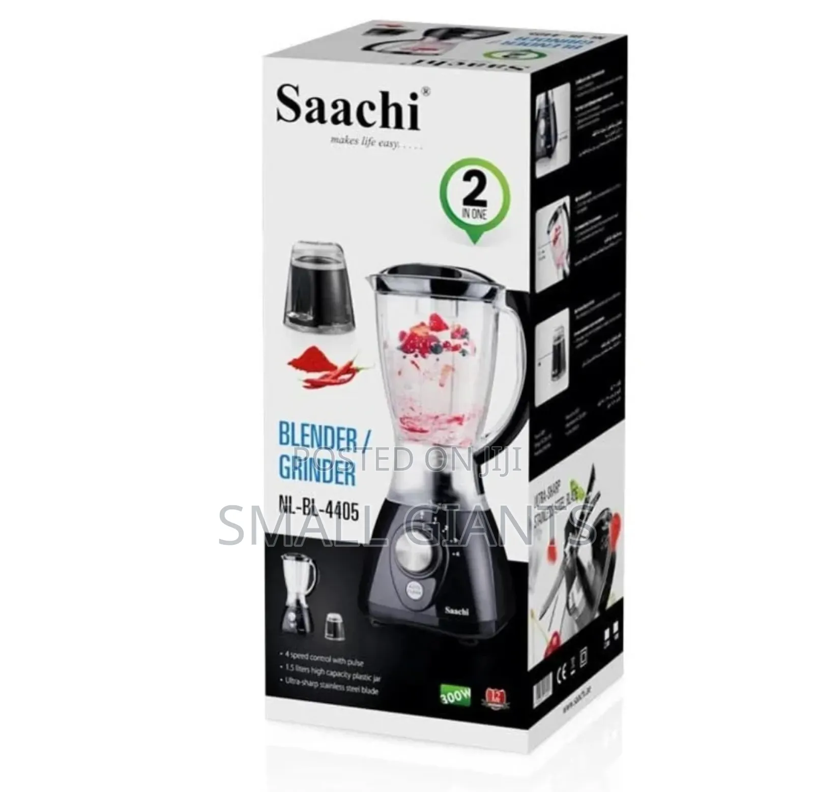 Saachi Blender Grinder 2 in 1 1.5L 300W