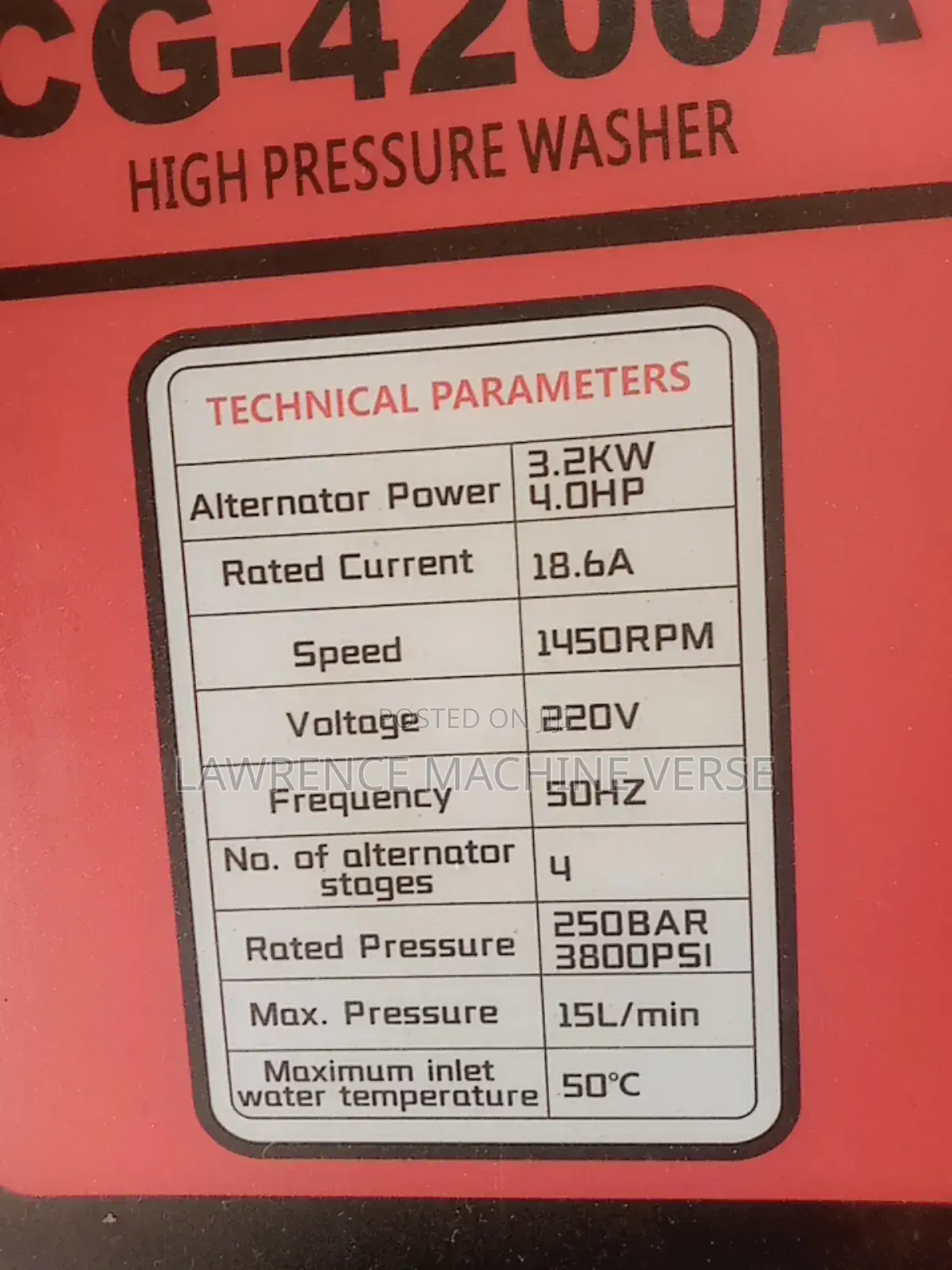 Electric Jet Washer 3800PSI