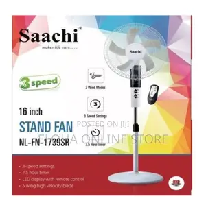 Saachi 16 Inch Stand Fan With Remote