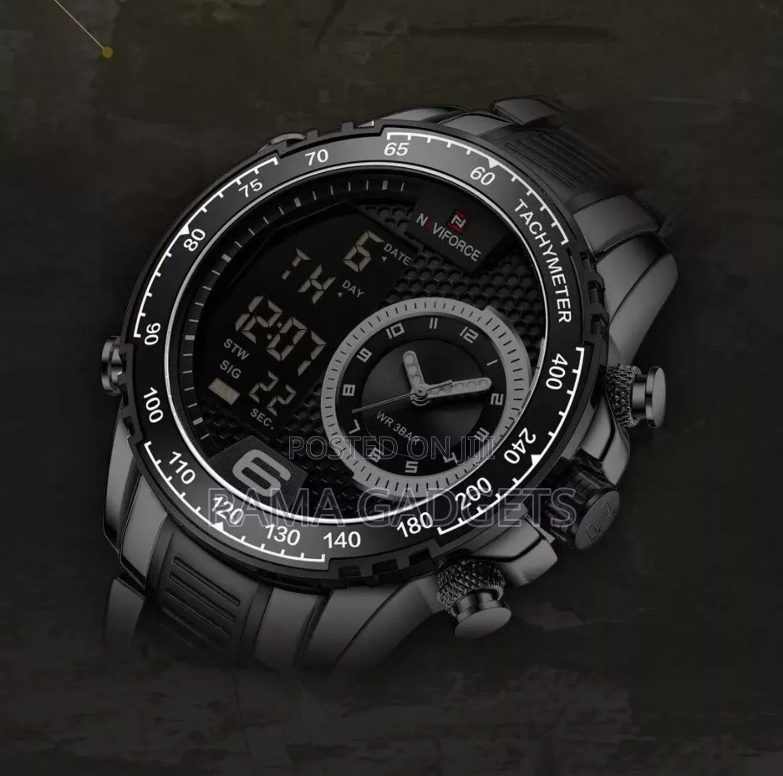 Naviforce Men Wrist Watch Stainless Steel Dual Display