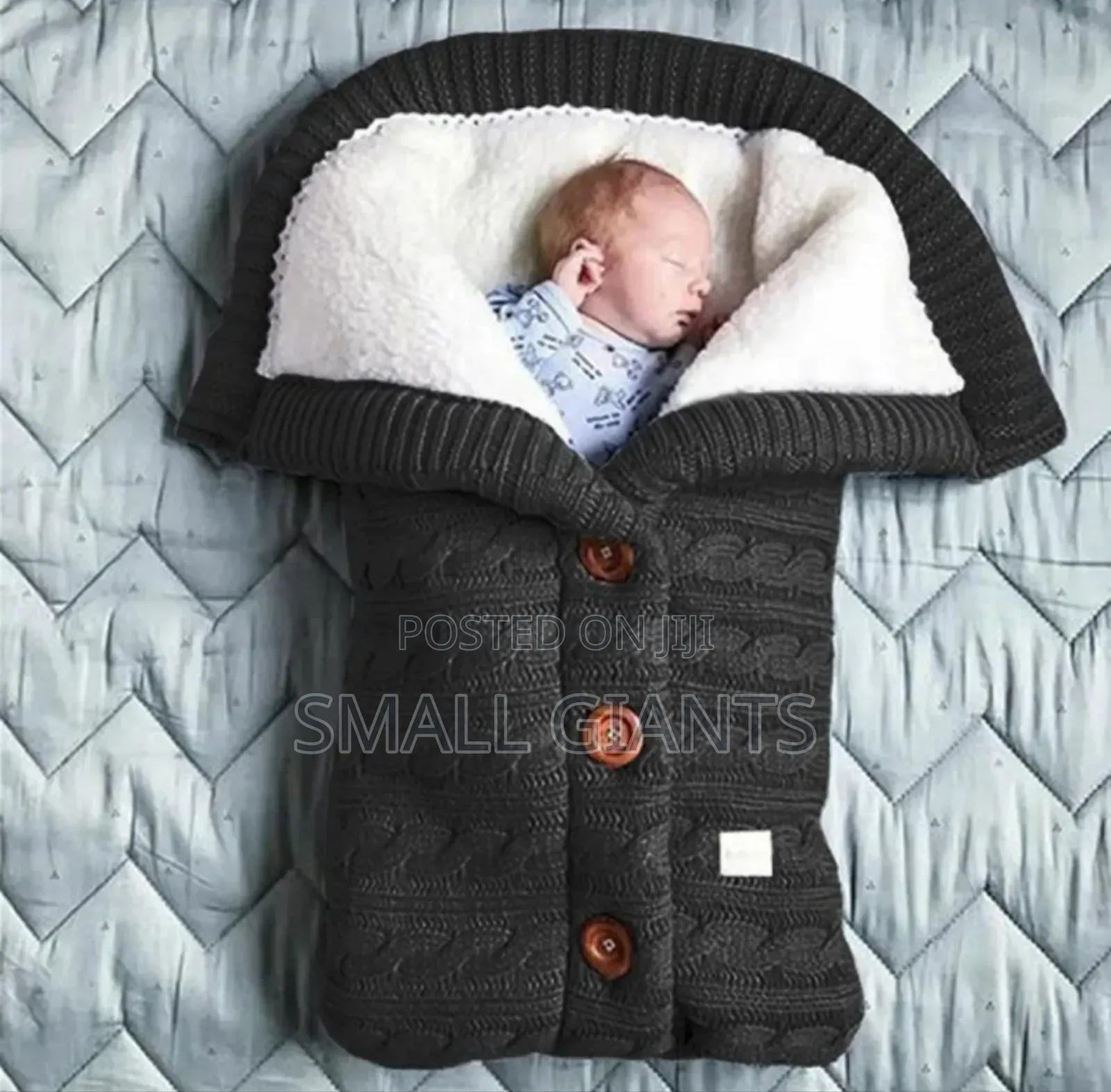 Newborn Baby Button Knit Wrap/ Sleeping Bag