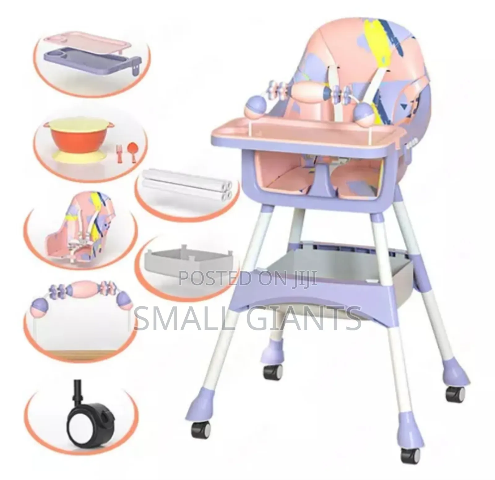 3 in 1 Multifunctional Adjustable Painted Baby High Chair