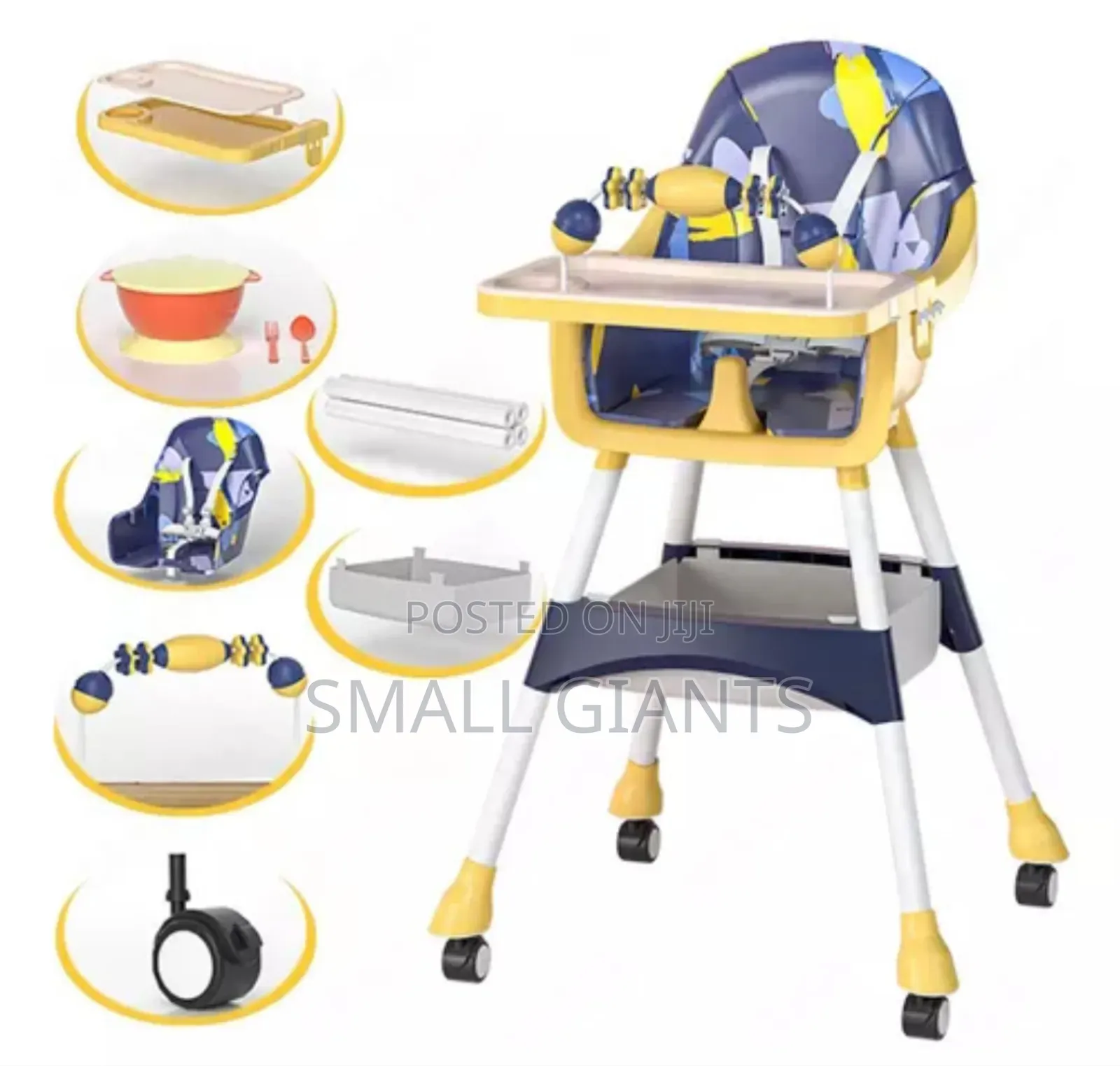 3 in 1 Multifunctional Adjustable Painted Baby High Chair
