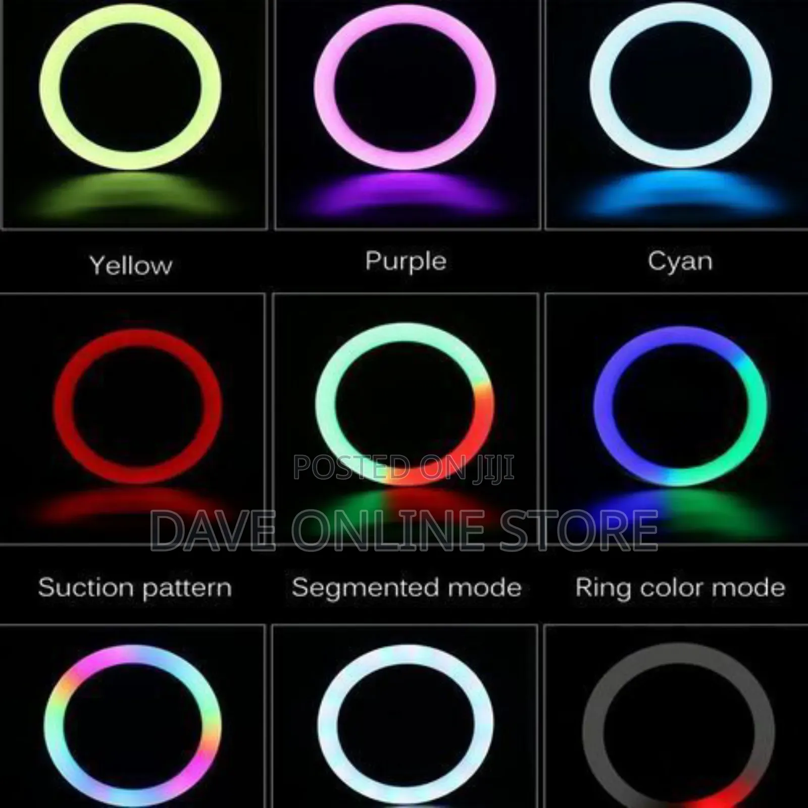 RGB 14 Inches Selfie Ring Light With Stand 35.5cm- 15 Colors