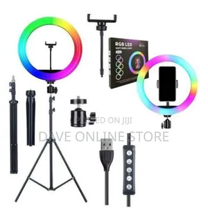 Photo - RGB 14 Inches Selfie Ring Light With Stand 35.5cm- 15 Colors