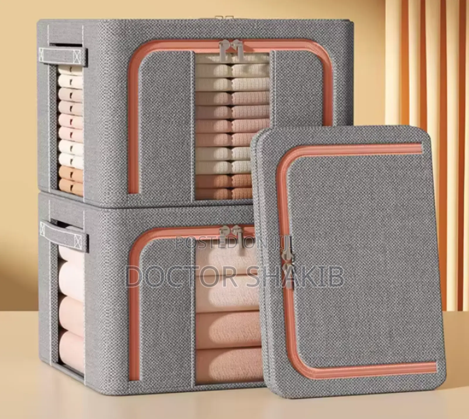 Large Capacity Foldable Fabric Storage Box (3pcs)