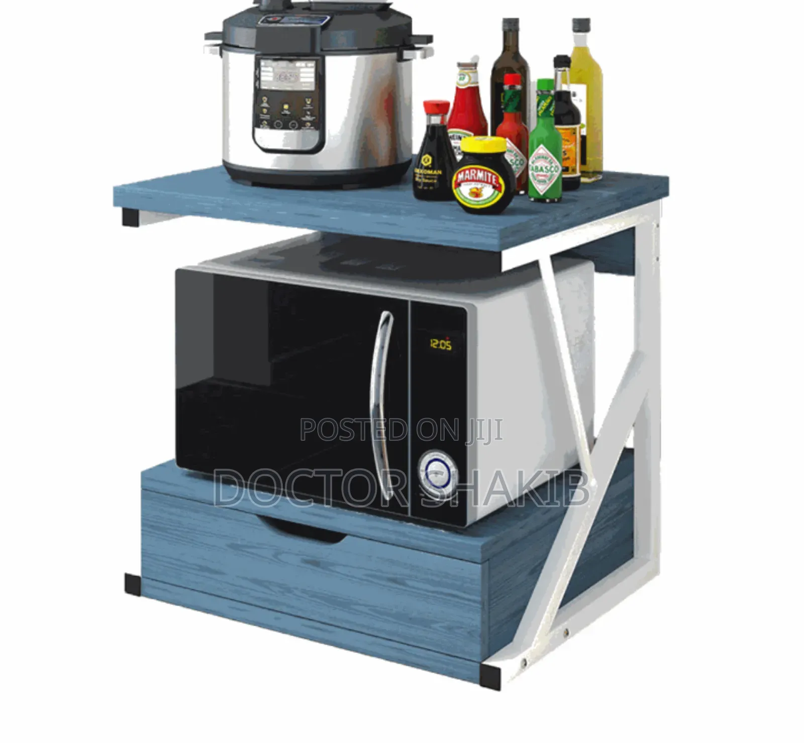 Multifunctional Kitchen Storage Cart With a Drawer