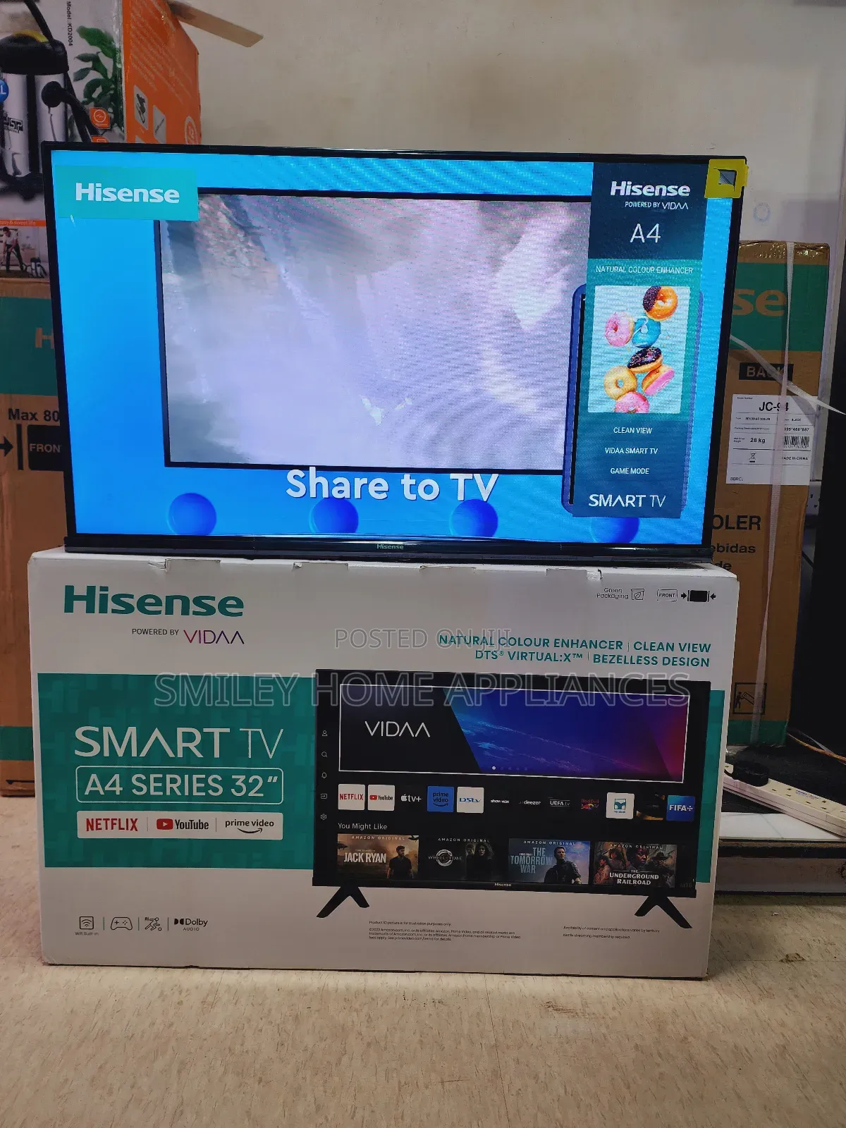 New Flameless Hisense 32inches Smart Tv