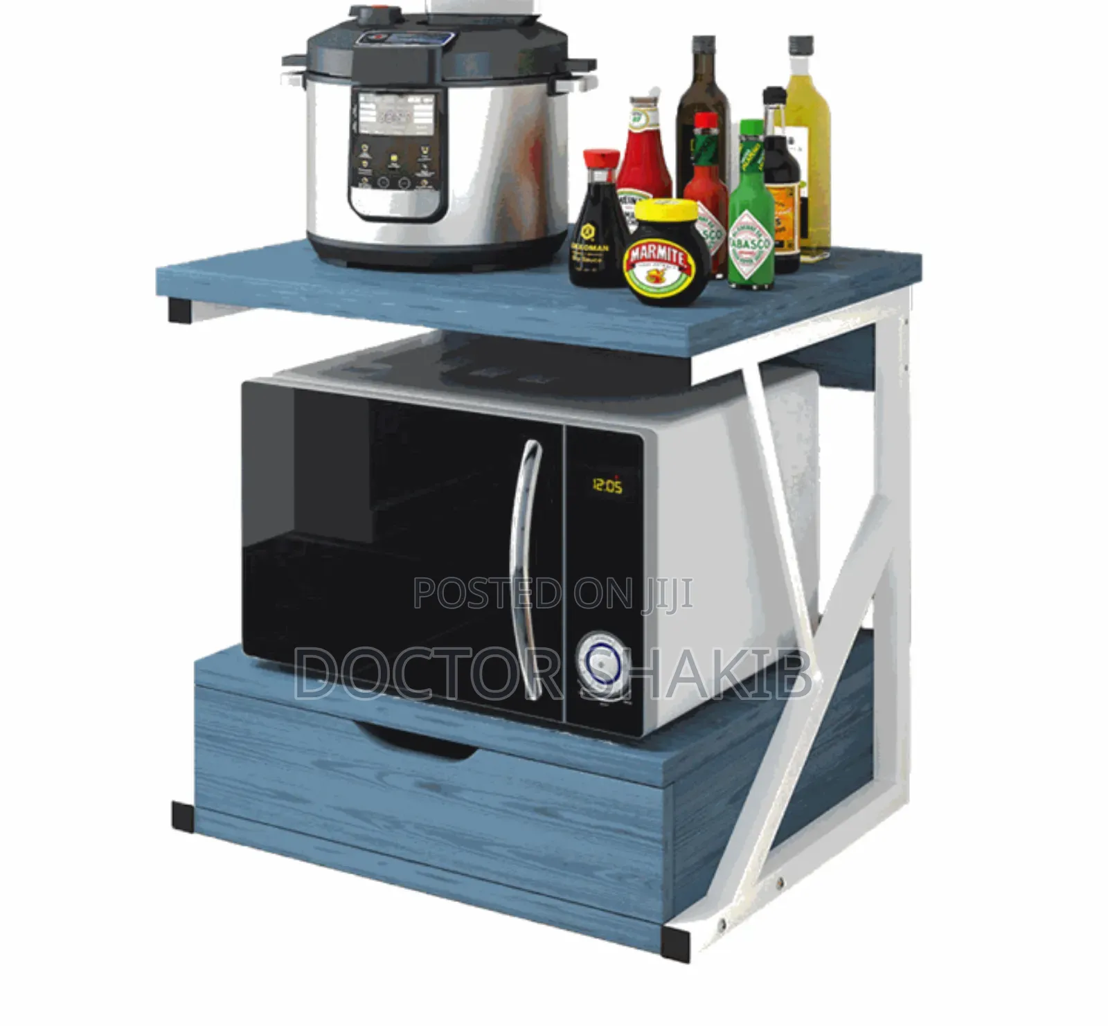 Multifunctional Kitchen Storage Cart With a Drawer