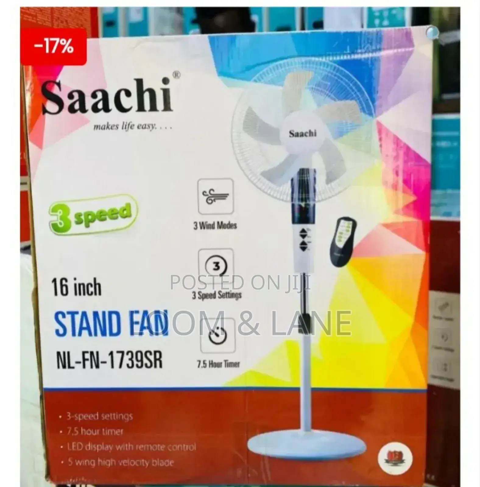 16incj Saachi Stand Fan With Remote Control