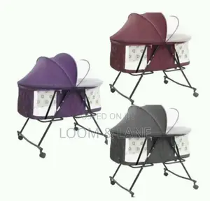 Foldable Portable Baby Net Bed Crib With Wheels