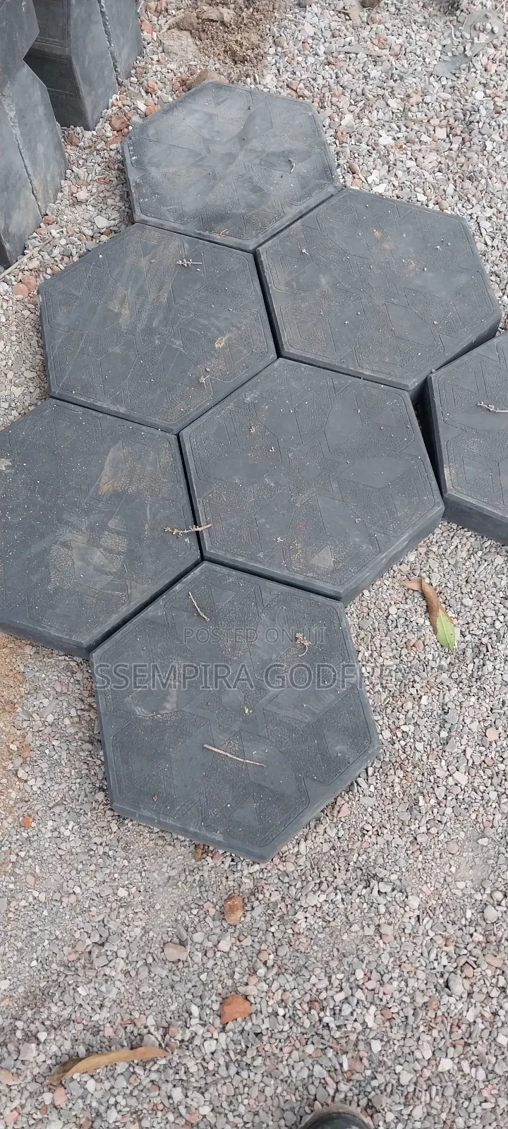 Coloured Paving With Red, Grew and Black Designs