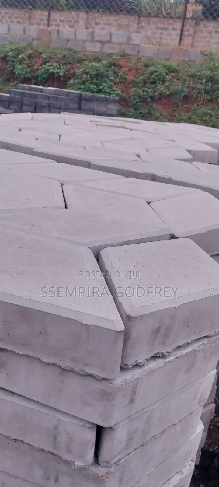 Coloured Paving With Red, Grew and Black Designs