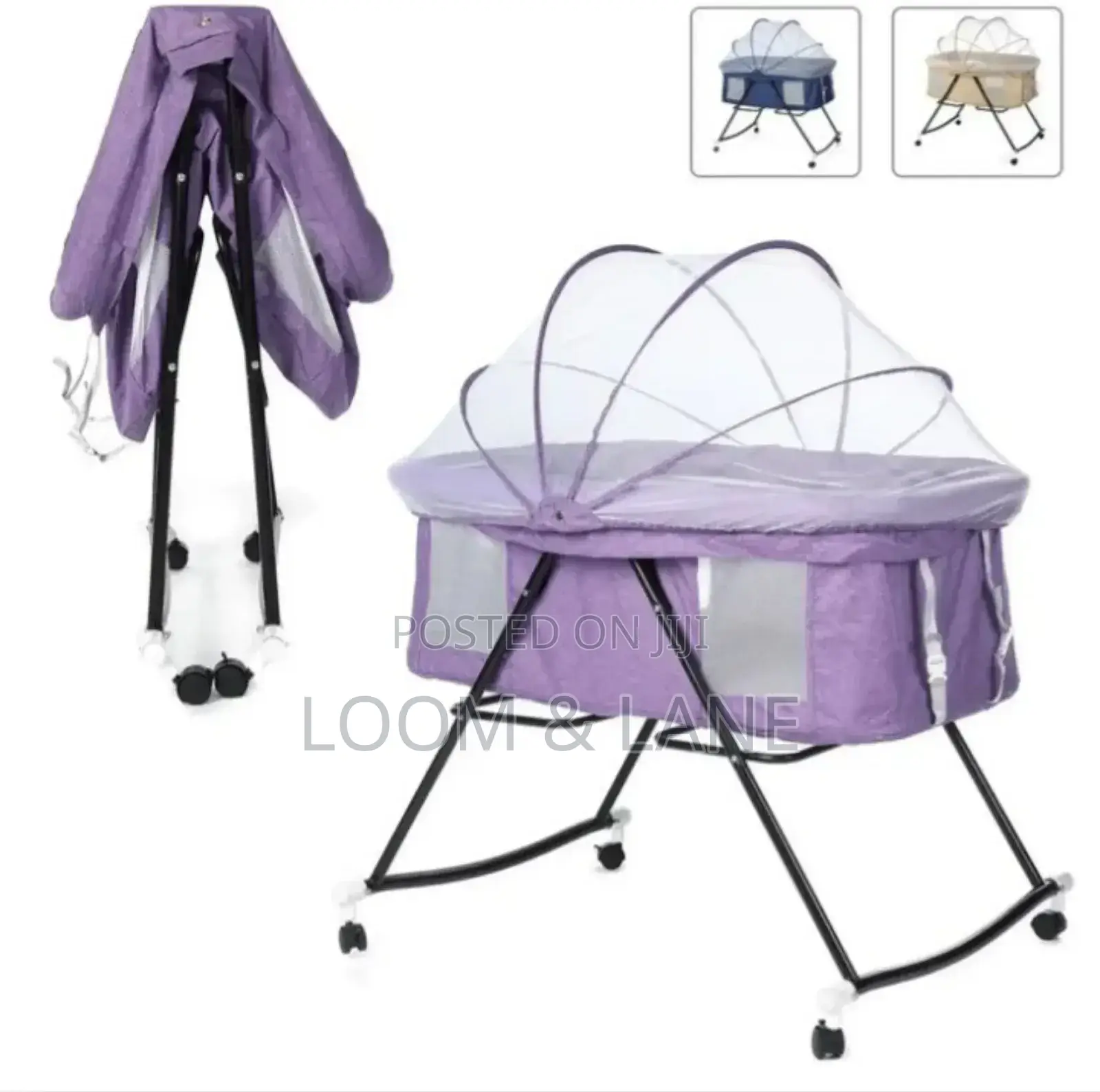 Foldable Portable Baby Net Bed Crib With Wheels