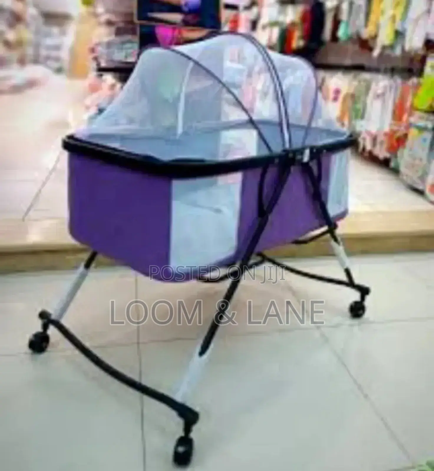 Foldable Portable Baby Net Bed Crib With Wheels