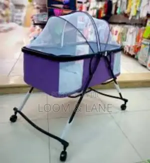 Foldable Portable Baby Net Bed Crib With Wheels
