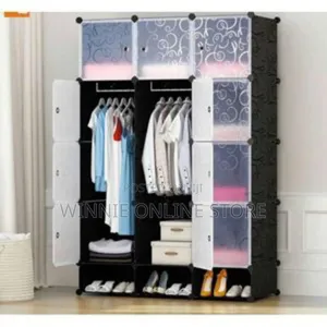3column Plastice Wardrobe Blue,Pink,Black