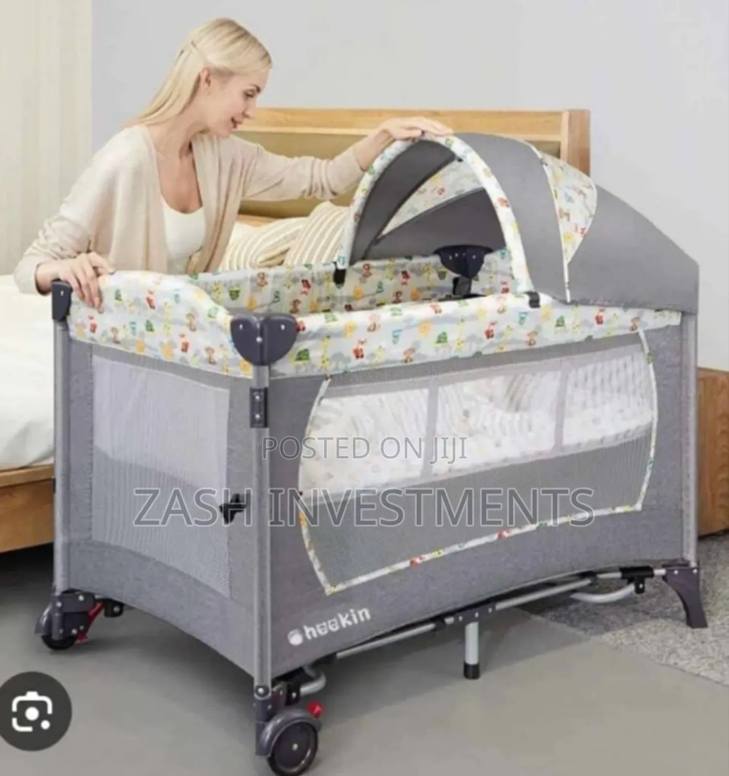 Baby Crib Portable 2 Level Baby Bed
