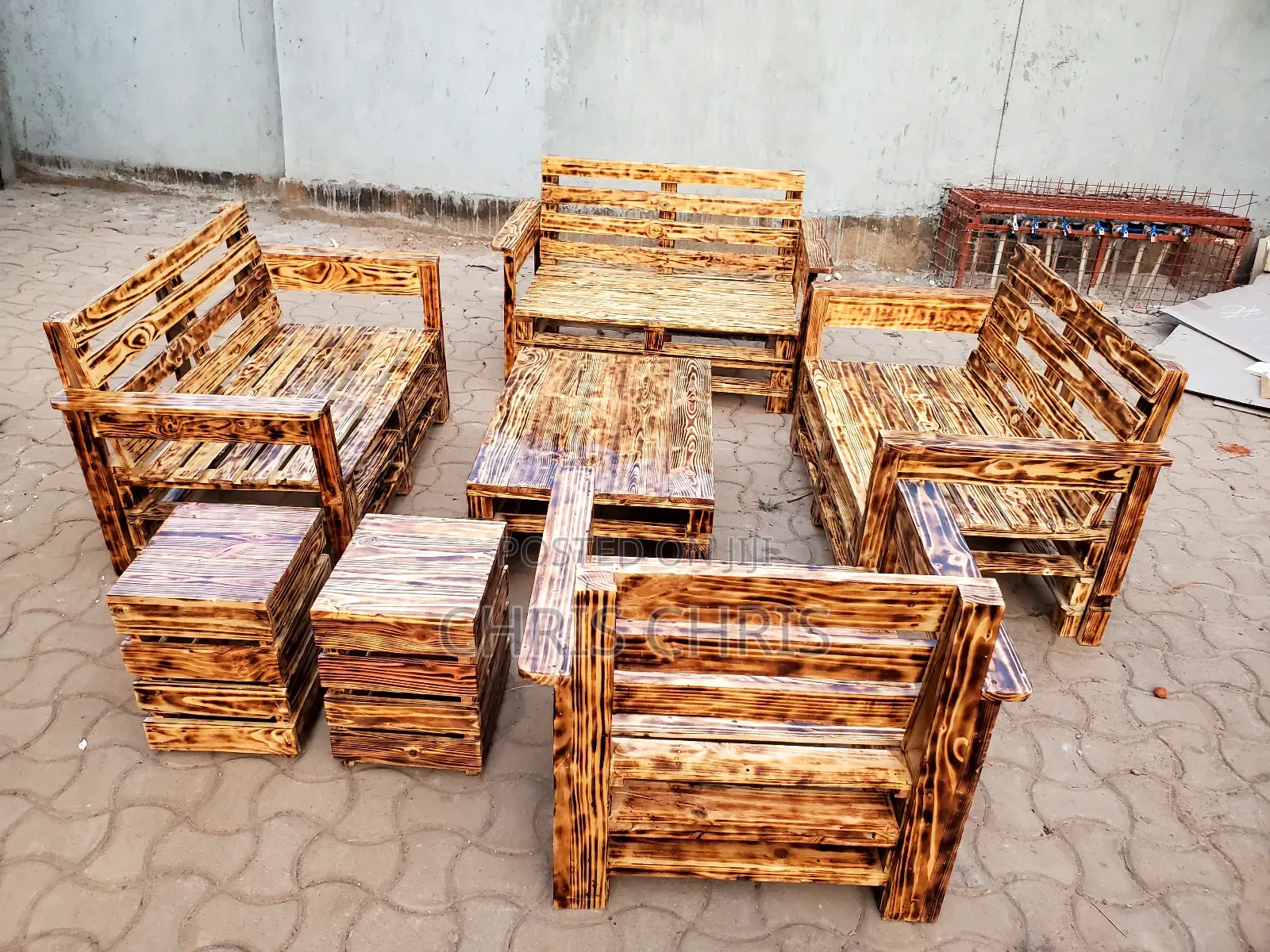 Pallet Chairs Scortched
