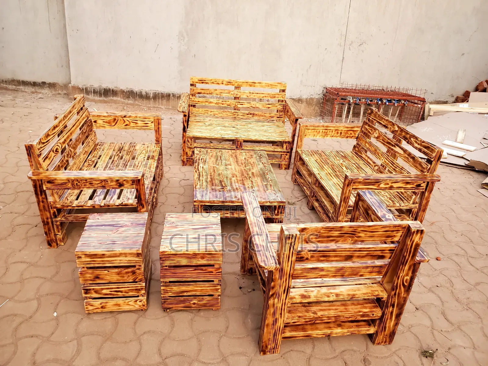 Pallet Chairs Scortched