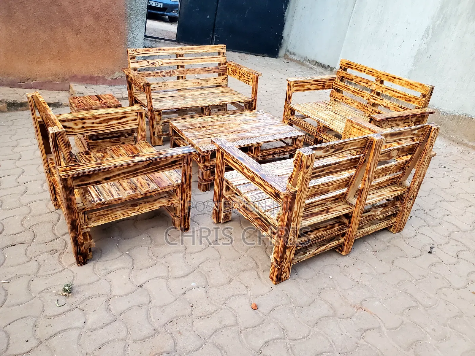 Pallet Chairs Scortched