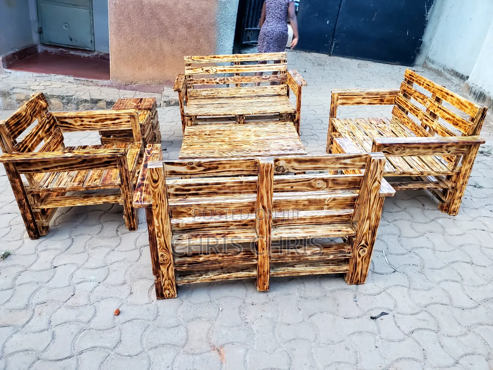 Pallet Chairs Scortched
